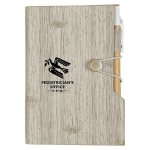 4" X 6" Woodgrain Look Notebook With Sticky Notes And Flags